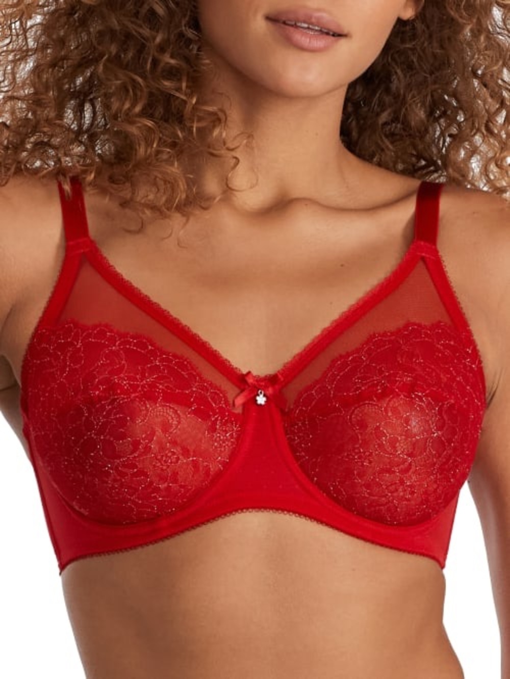 Wacoal Retro Chic Full Figure Underwire Bra Red Lace 36D Women’s Vintage Style
